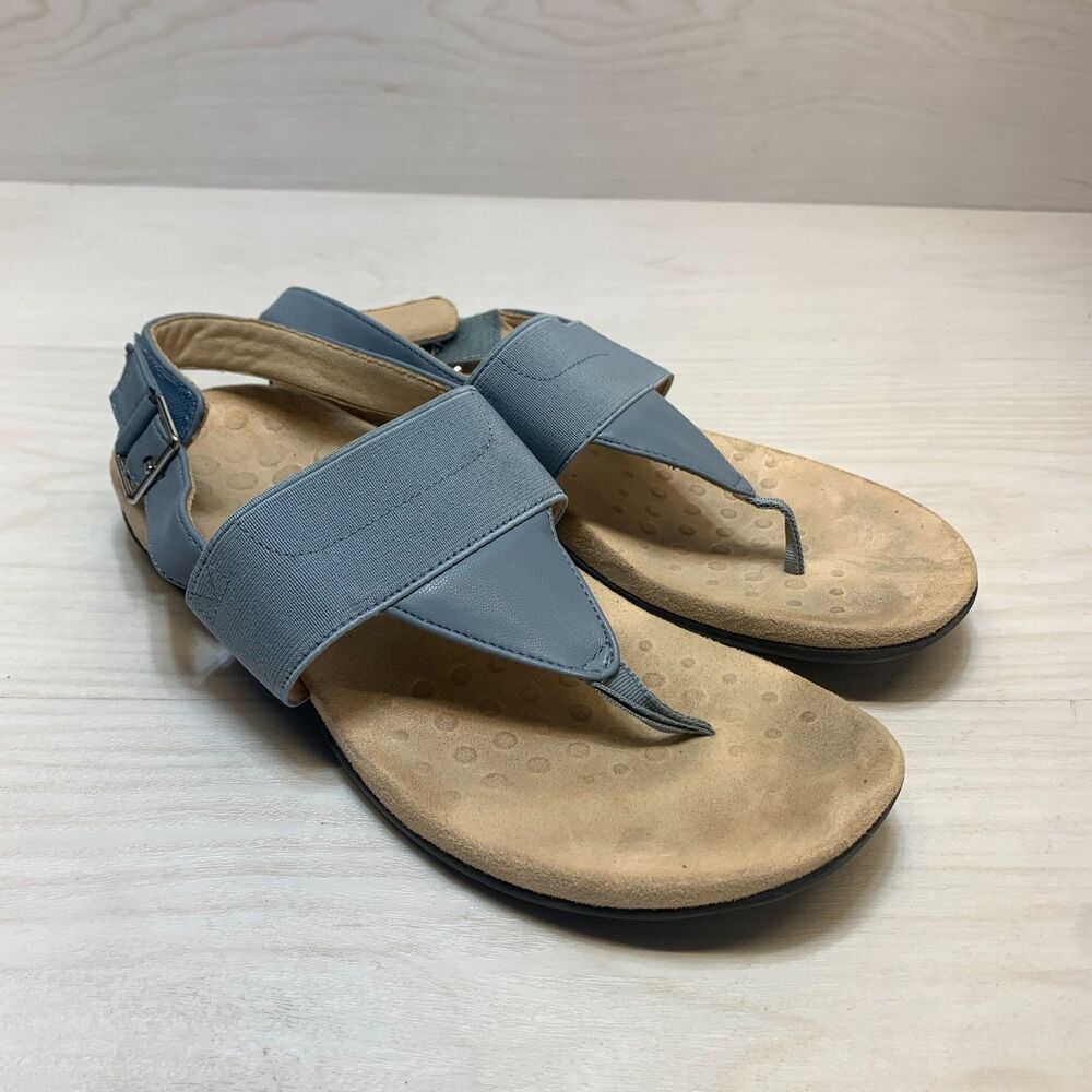 Vionic Danita Slingback Thong Sandals Womens 7 Slate Blue Secure Fit Ergonomic